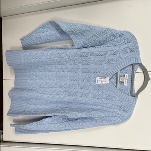 CJ Banks Light Blue Textured Sweater